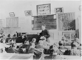 Clase de aritmética en una escuela primaria, Orme, 2 de marzo de 1909